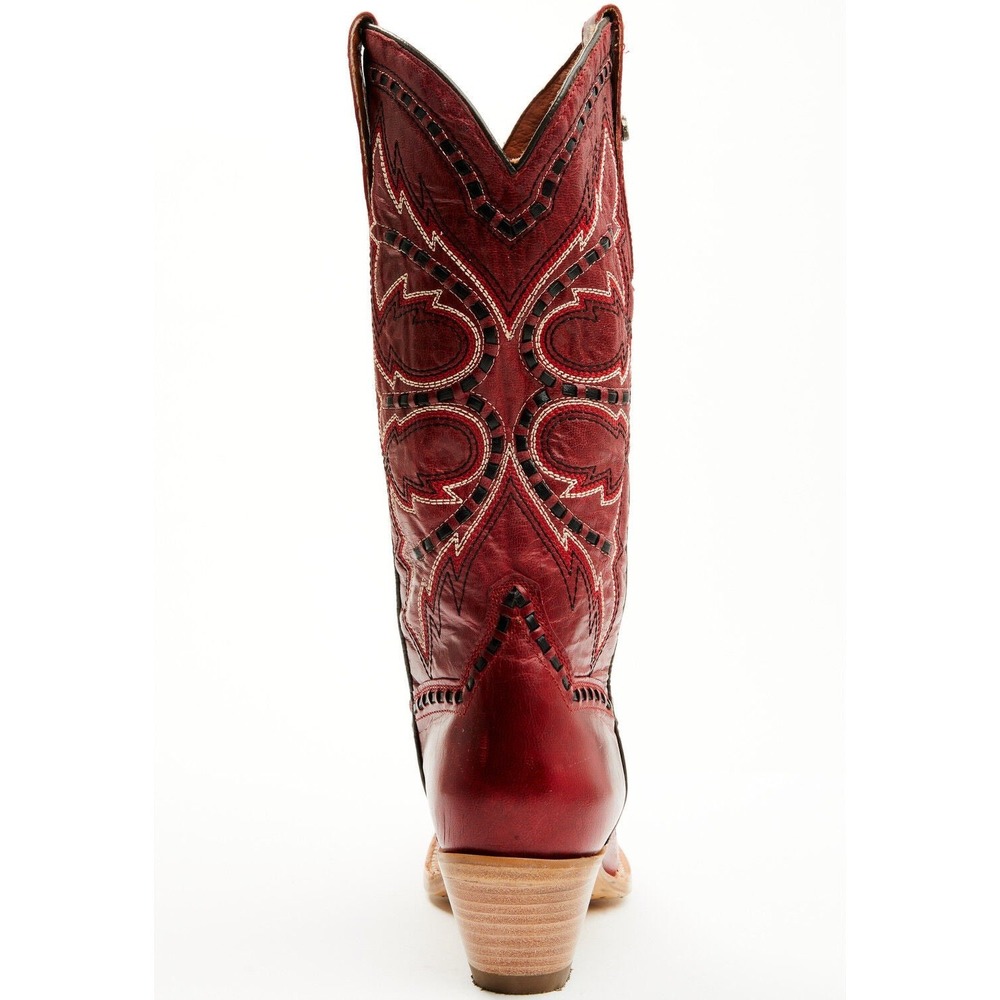 NEW Dan Post Mesa Tall Red Leather Snip Toe Western Cowboy Boots Size 8 - Picture 3 of 15